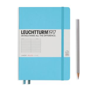 Carnet Leuchtturm rigide - 14,5x21cm - Ice Blue - Ligné