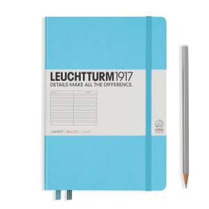 Carnet Leuchtturm rigide - 14,5x21cm - Ice Blue - Ligné