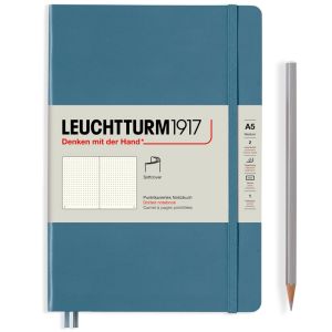 Carnet Leuchtturm souple - 14,5X21 cm - Stone blue - Pointillés