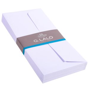 25 Enveloppes doublées Lalo - 110x220 mm - Vélin adhésives - blanc