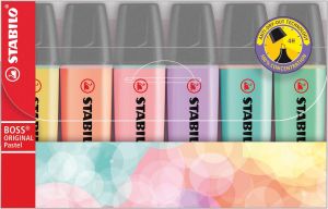 6 Surligneurs Stabilo Boss - couleurs pastel