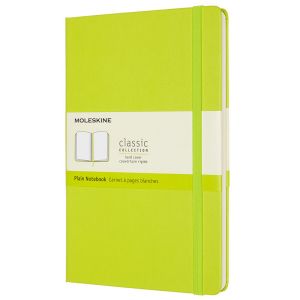 Carnet Moleskine Rigide - 13x21 cm - Pages blanches - Citron vert