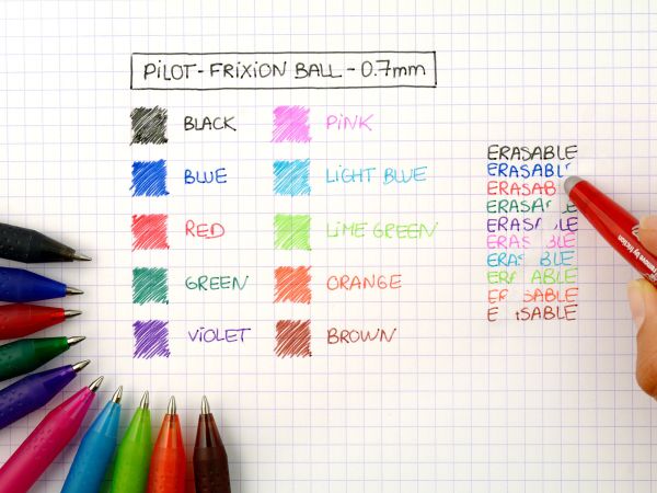 Roller encre gel Pilot FriXion Ball BL-FR7 pointe moyenne 0,7mm bleu c