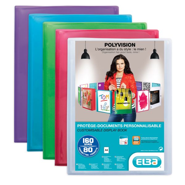 PROT??GE-DOCUMENTS PERSONNALISABLE A4 ELBA 160 VUES