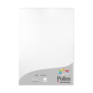 Papier Pollen Clairefontaine - 25 feuilles A4 - 210 g - blanc irisé