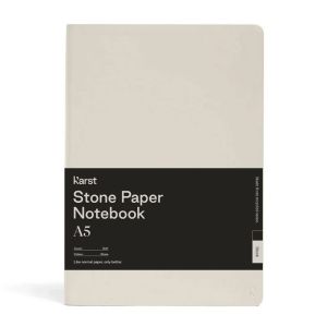 Carnet Papier Pierre Karst - Souple - 14,8x21 cm - Beige - Ligné