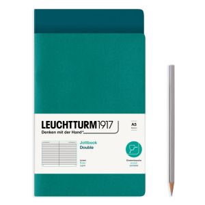 2 Carnets Jottbook Leuchtturm - 14,5x21 cm - Pacific Green et Emeraude - ligné