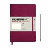 Carnet Leuchtturm souple - 14,5x21cm - Port Red - pages blanches