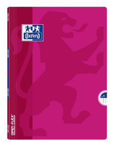 Cahier Oxford open flex - 24x32 cm - 96 pages - petits carreaux - rose