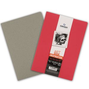 Kit 2 Carnets de Croquis Canson Art Book Inspiration - A4 - 36 feuilles - 96g - rouge et gris