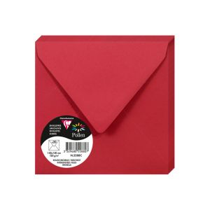 20 Enveloppes Pollen Clairefontaine - 140x140 mm - rouge groseille