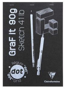 Bloc Papier Dessin Graf It Clairefontaine - A4 (21x29,7cm) - 80 feuilles - 90g/m² - pointillés