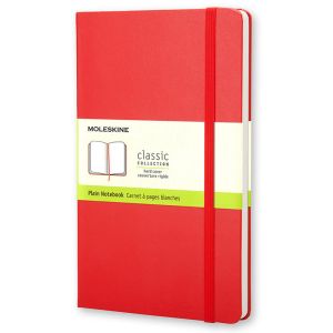 Carnet Moleskine Rigide - 13x21 cm - Pages blanches - Rouge Écarlate