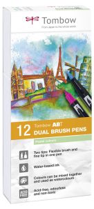 12 Feutres Tombow ABT double pointe - couleurs pastel