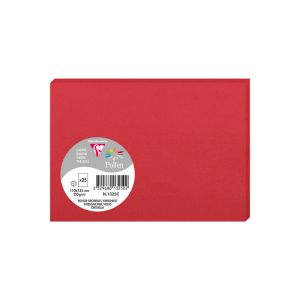 25 Cartes Pollen Clairefontaine - 110x155 mm - rouge groseille