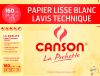 Pochette Papier Canson - Dessin technique blanc - 24x32 cm - 12 feuilles - 160g
