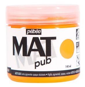 Peinture Acrylique Mat Pub Pébéo - 140 ml - Orange fluo