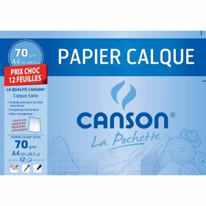 Pochette Papier Calque Canson - A4 - 12 feuilles - 70g