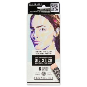 6 Mini Oil Sticks Sennelier - 6X12ml - Portrait tons clairs