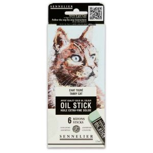 6 Mini Oil Sticks Sennelier - 6X12ml - Chat tigré