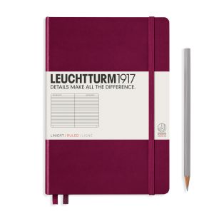 Carnet Leuchtturm rigide - 14,5x21cm - Port Red - Ligné