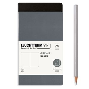2 Carnets Jottbook Leuchtturm - 9x15 cm - Noir et Anthracite - pages blanches