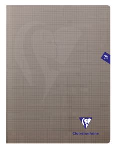 Cahier Clairefontaine Mimesys - 24x32 cm - 96 pages - petits carreaux - gris