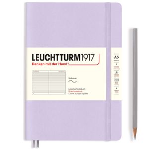 Carnet Leuchtturm souple - 14,5x21cm - lilas - ligné