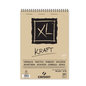 Bloc Papier Kraft Canson XL Kraft - A4 - 60 feuilles - 90g/m²