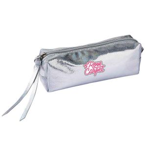 Trousse Scolaire ronde Rose Carpet - argent