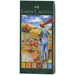 6 Feutres Pinceau Faber-Castell Pitt Artist Pen Brush - harvest