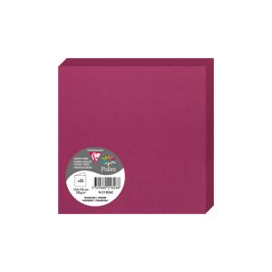 25 Cartes Doubles Pollen Clairefontaine - 135x135 mm - framboise