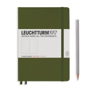 Carnet Leuchtturm rigide - 14,5x21cm - Army - Pointillés