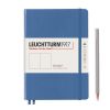 Carnet Leuchtturm rigide - 14,5x21cm - Denim - Pages blanches