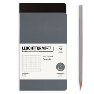 2 Carnets Jottbook Leuchtturm - 9x15 cm - Noir et Anthracite - pointillé