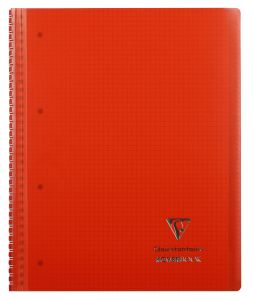 Cahier Clairefontaine Koverbook - A4+ - 160 pages - petits carreaux - rouge