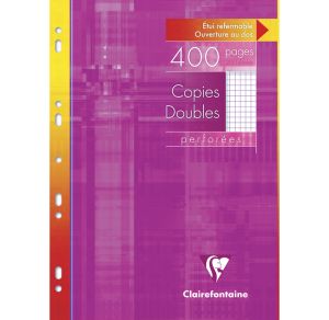 Copies Doubles Clairefontaine - A4 - 400 pages - petits carreaux - blanc