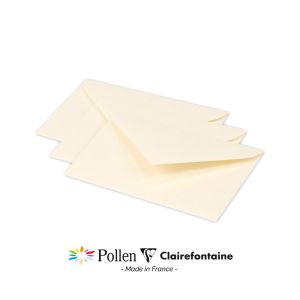 20 Enveloppes Pollen Clairefontaine - 75x100 mm - ivoire irisé