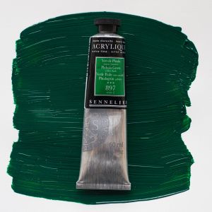 Peinture Acrylique Sennelier - extra-fine - 60ml - vert de phtalo nuance jaunâtre