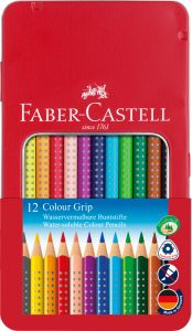 Boîte de 12 Crayons de Couleur Aquarellables Faber-Castell colour grip