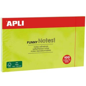 Notes Adhésives Apli 12,5x7,5 cm - vert