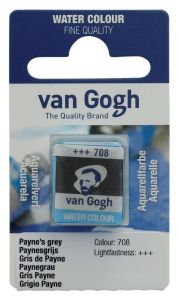 Aquarelle Fine Van Gogh - demi godet - gris de Payne