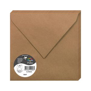 20 Enveloppes Pollen Clairefontaine - 165x165 mm - kraft