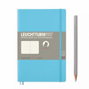 Carnet Leuchtturm souple - 12,5x19cm - Ice blue - Pointillés