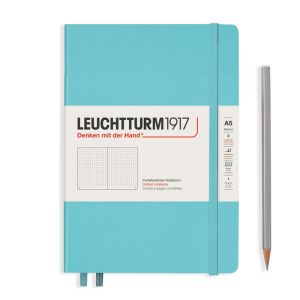 Carnet Leuchtturm rigide - 14,5x21cm - Aquamarine - pointillé