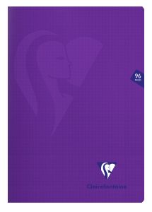 Cahier Clairefontaine Mimesys - 24x32 cm - 96 pages - petits carreaux - violet