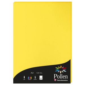 Papier Pollen Clairefontaine - 50 feuilles A4 - 120 g - jaune soleil