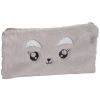 Trousse Scolaire Fourrure - gris