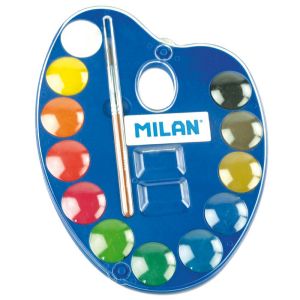 Palette de Peinture Gouache Milan - 12 pastilles + pinceau