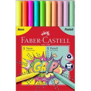 12 Feutres Faber Castell grip - néo et pastel